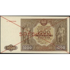 1.000 złotych 15.01.1946, seria A, numeracja 1234567 / ...