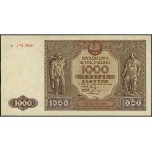 1.000 złotych 15.01.1946, seria E, numeracja 2780698, L...