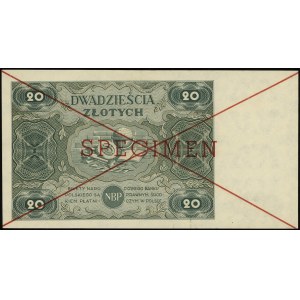 20 złotych 15.07.1947, seria A, numeracja 1234567, po o...