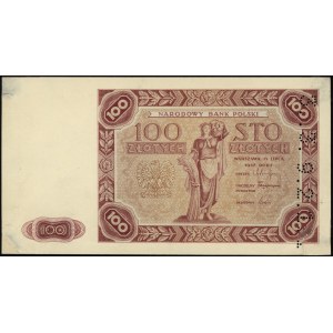 jednostronny próbny druk banknotu 100 złotych 15.07.194...