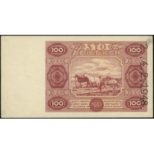jednostronny próbny druk banknotu 100 złotych 15.07.194...