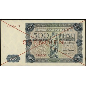 500 złotych 15.07.1947, seria X, numeracja 789000, po o...