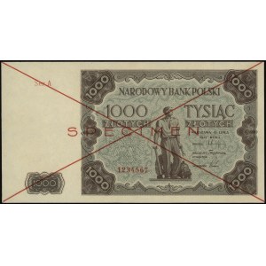 1.000 złotych 15.07.1947, seria A, numeracja 1234567, p...