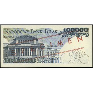 100.000 złotych 1.02.1990, ukośny czerwony nadruk \WZÓR...