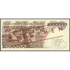 1.000.000 złotych 15.02.1991, ukośny czerwony nadruk \W...
