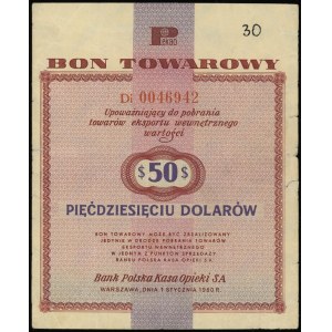 Bank Polska Kasa Opieki SA, bon na 50 dolarów, 1.01.196...