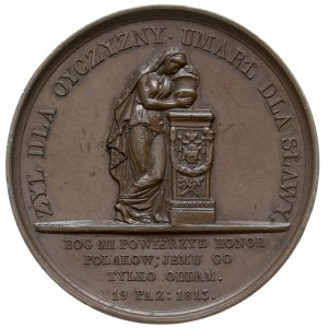 śmierć księcia Józefa Poniatowskiego -medal autorstwa F...