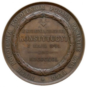 medal 100 - lecie Konstytucji 3-go Maja autorstwa L. Ch...