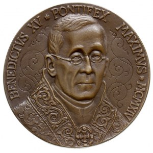 Benedykt XV -medal autorstwa J. Wysockiego, 1914, Aw: P...