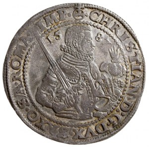 Krystian 1586-1591, talar 1587 HB, Drezno, srebro 29.03...
