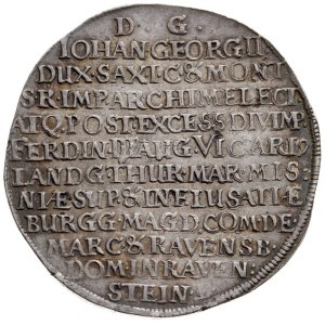 Jan Jerzy II 1656-1680, talar wikariacki 1657, Drezno, ...
