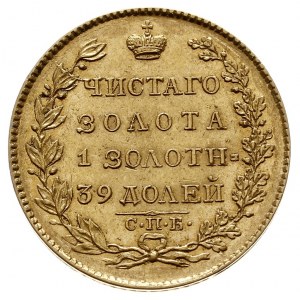 5 rubli 1824 СПБ-ПС, Petersburg, złoto 6.52 g, Bitkin 2...