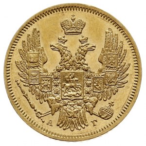 5 rubli 1847 СПБ-АГ, Petersburg, złoto 6.51 g, Bitkin 2...