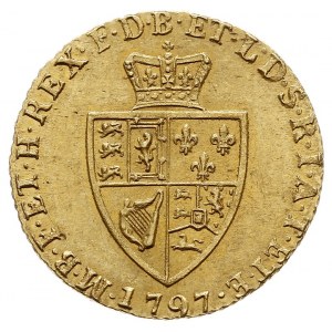 Jerzy III 1760-1820, 1/2 gwinei 1797, Londyn, złoto 4.2...