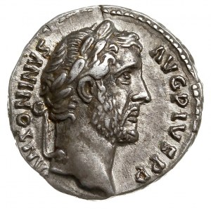 denar 145-161, Rzym, Aw: Głowa cesarza w prawo, ANTONIN...