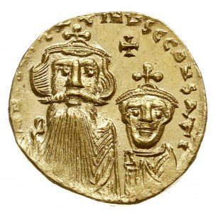 solidus 654-659, Konstantynopol, Aw: Popiersia Konstans...