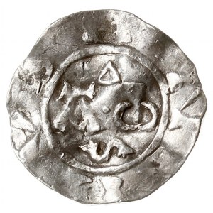 Deventer, Henryk II 1002-1024, denar, Aw: Monogram, Rw:...