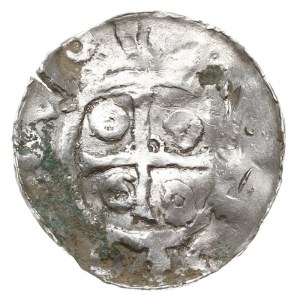 Naśladownictwo denara Ottona III i Adelajdy, Aw: Kaplic...