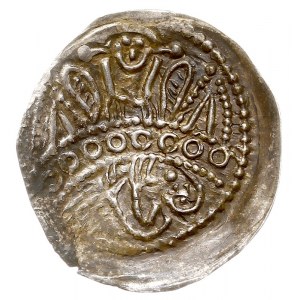 Krakowskie, denar ok. 1254, Aw: Półpostać św. Stanisław...