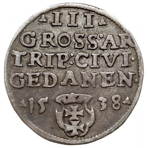 trojak 1538, Gdańsk, Iger G.38.1.g (R1), patyna