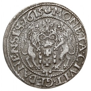 ort 1615, Gdańsk, moneta wybita na źle wywalcowanej bla...