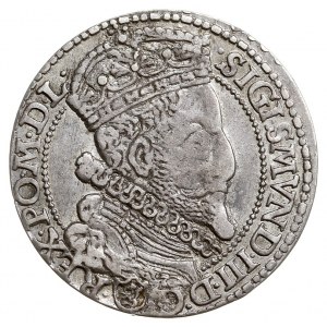 szóstak 1599, Malbork, odmiana z dużą głową króla, końc...