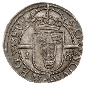 1 öre 1595, Sztokholm, AAH 15, rzadka moneta w wyśmieni...