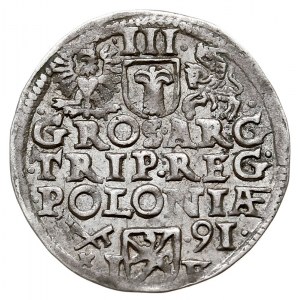 trojak 1591, Poznań, Iger P.91.1.c, delikatna patyna