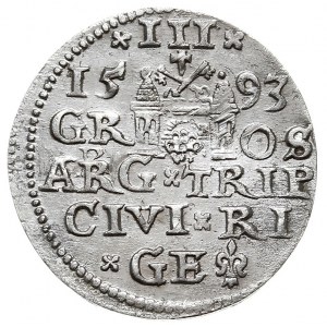 trojak 1593, Ryga, Iger R.93.1.c, Gerbaszewski 12, bard...