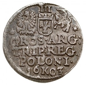trojak 1603, Kraków, Iger K.03.1.a (R1), ciemna patyna