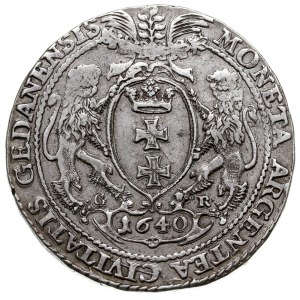 talar 1640, Gdańsk, srebro 28.94 g, odmiana z 7 listkam...