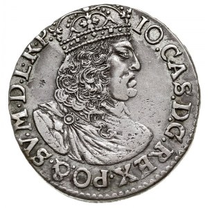 ort 1658, Kraków, bez obwódek po obu stronach monety, n...