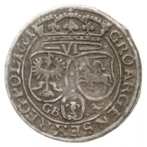 szóstak 1661, Lwów, litery GB - A pod tarczami herbowym...