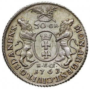 złotówka = 30 groszy (gulden) 1763, Gdańsk, Kahnt 720, ...