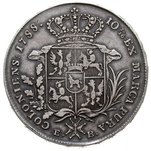 talar 1788, Warszawa, odmiana z dłuższym wieńcem, srebr...