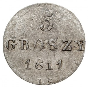 5 groszy 1811, Warszawa, odmiana z literami I S i więks...