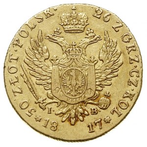 50 złotych 1817, Warszawa, złoto 9.79 g, Plage 1, Bitki...