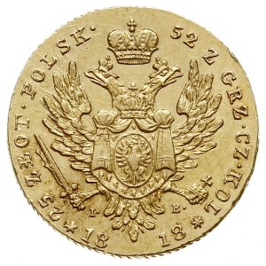25 złotych 1818, Warszawa, złoto 4.91 g, Plage 12, Bitk...