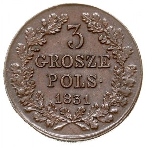 3 grosze 1831, Warszawa, odmiana z prostymi łapami Orła...