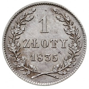 1 złoty 1835, Wiedeń, Plage 294, bardzo ładnie zachowan...