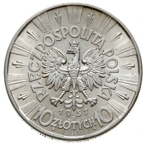 10 złotych 1937, Warszawa, Józef Piłsudski, Parchimowic...
