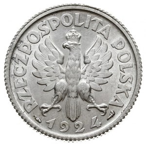 1 złoty 1924, Paryż, Głowa kobiety, Parchimowicz 107a, ...