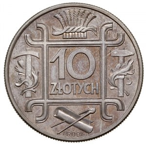 10 złotych 1934, Warszawa, Klamry, na rewersie wypukły ...