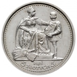 5 złotych 1925, Warszawa, Konstytucja, odmiana 100 pere...
