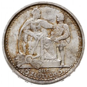 5 złotych 1925, Warszawa, Konstytucja, odmiana 81 pereł...