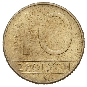 10 złotych 1989, Warszawa, nominał 10, na rewersie wklę...