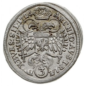 3 krajcary 1724, Wrocław, F.u.S. 874, Her. 821, ładne
