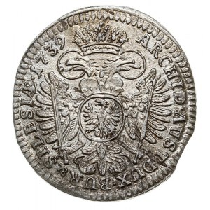 3 krajcary 1739, Wrocław, F.u.S. 925, Her. 833, ładne z...