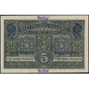 5 marek polskich 9.12.1916, Generał, biletów, seria A, ...
