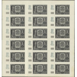 arkusz 18 sztuk banknotów 20 złotych 1.03.1940, papier ...